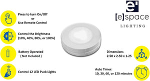 6 Pack LED Puck Light with Remote Control