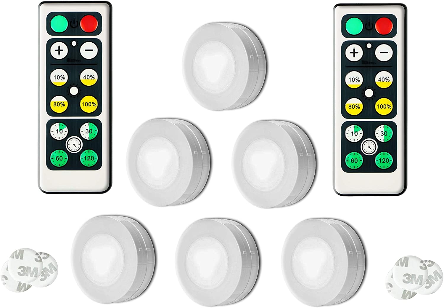 6 Pack LED Puck Light with Remote Control