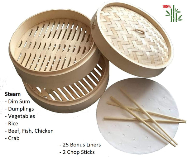 Perla Rose 10 inch Bamboo Steamer Basket – Espace Depot