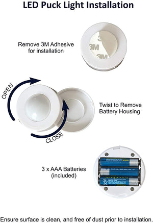 6 Pack Wireless LED Puck Lights with Remote Control