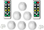 6 Pack Wireless LED Puck Lights with Remote Control