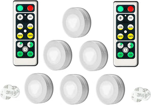 6 Pack Wireless LED Puck Lights with Remote Control – Espace Depot