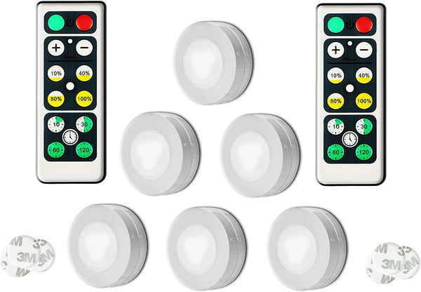 6 LED Puck Lights with Remote Control Espace Depot